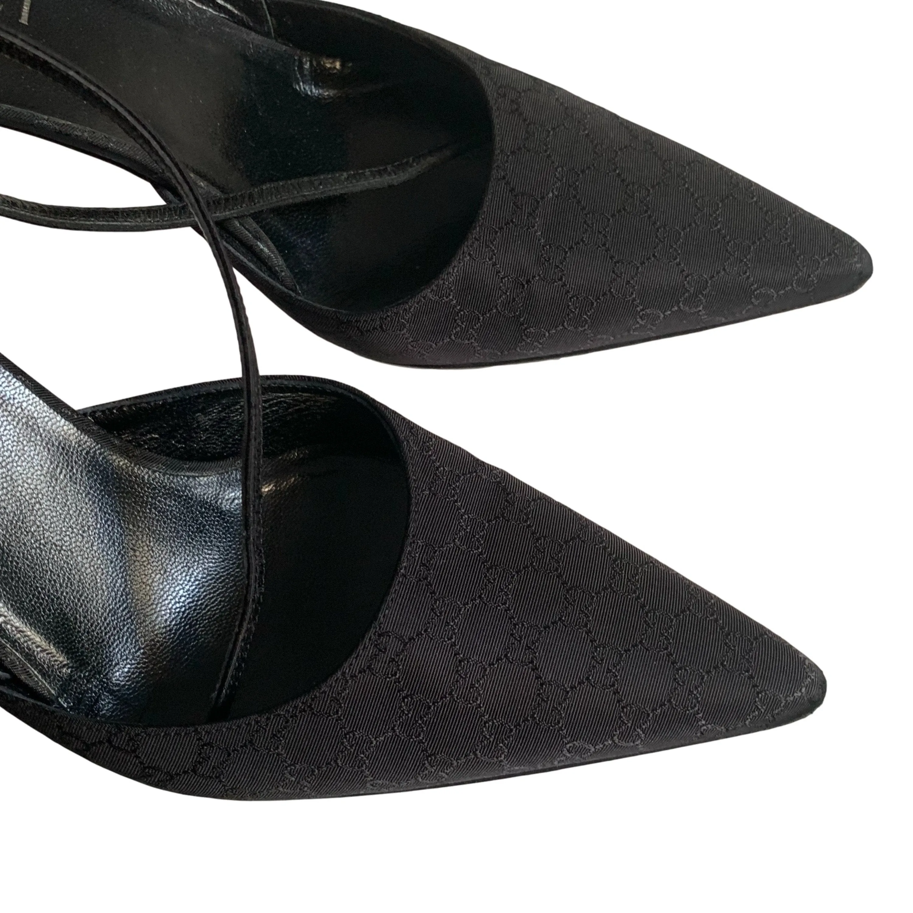 Gucci Black Raised Logo Heels