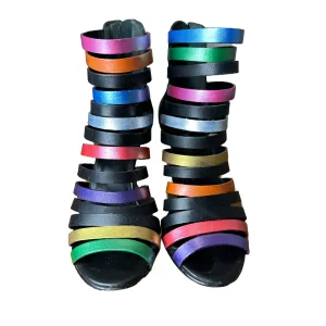 Hand Painted Strappy Wedge Heels by Reiss