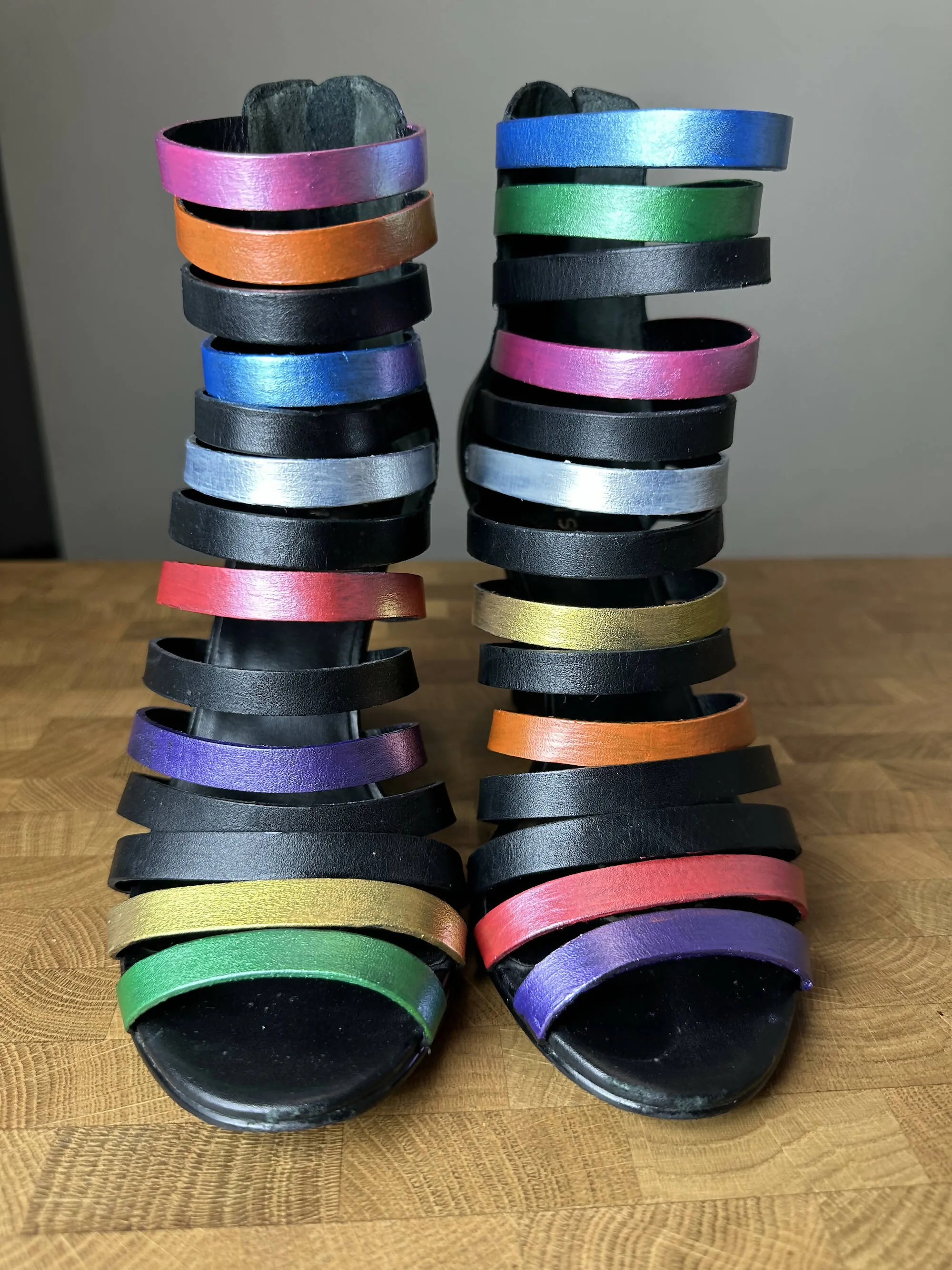 Hand Painted Strappy Wedge Heels by Reiss
