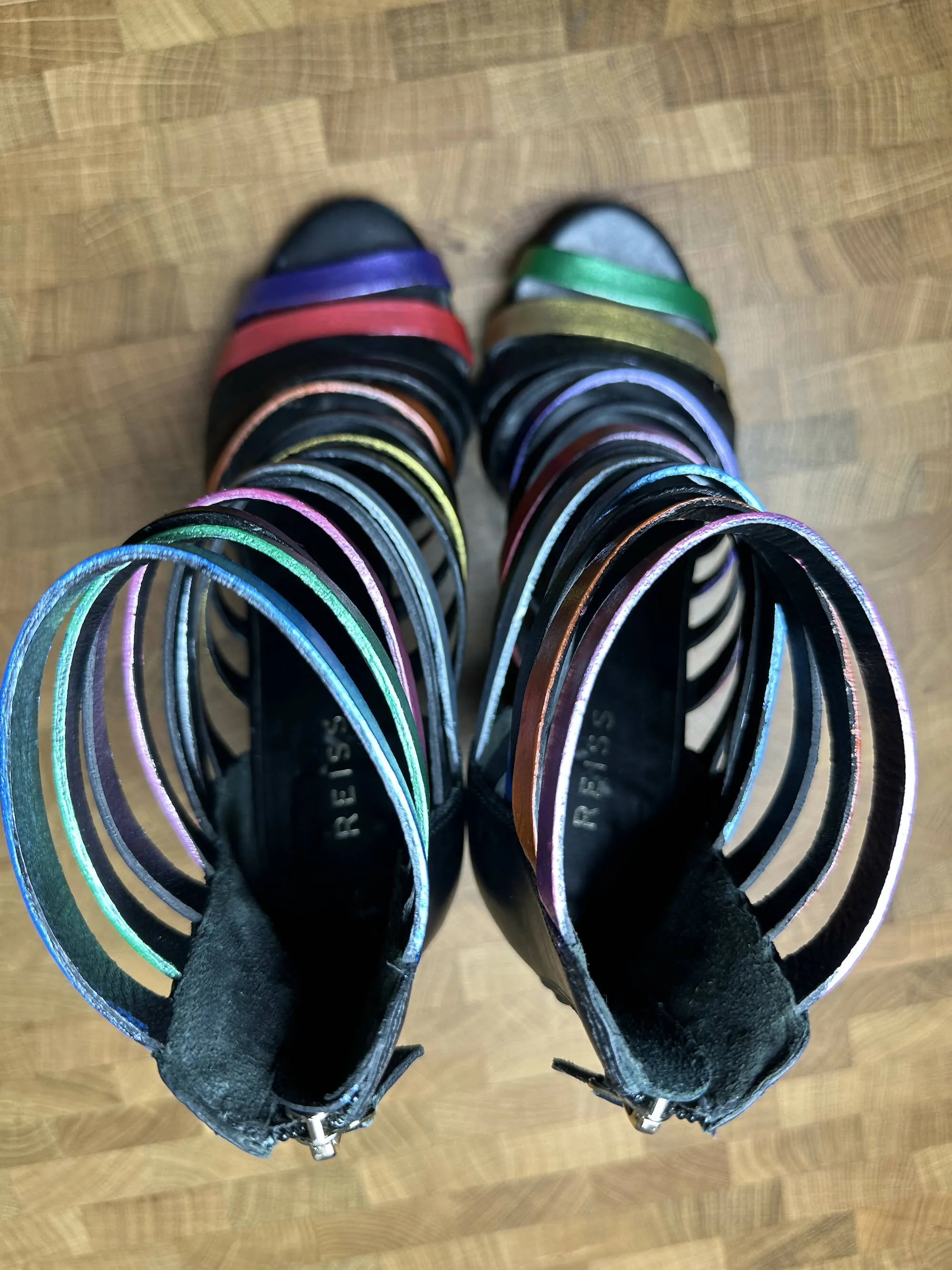 Hand Painted Strappy Wedge Heels by Reiss
