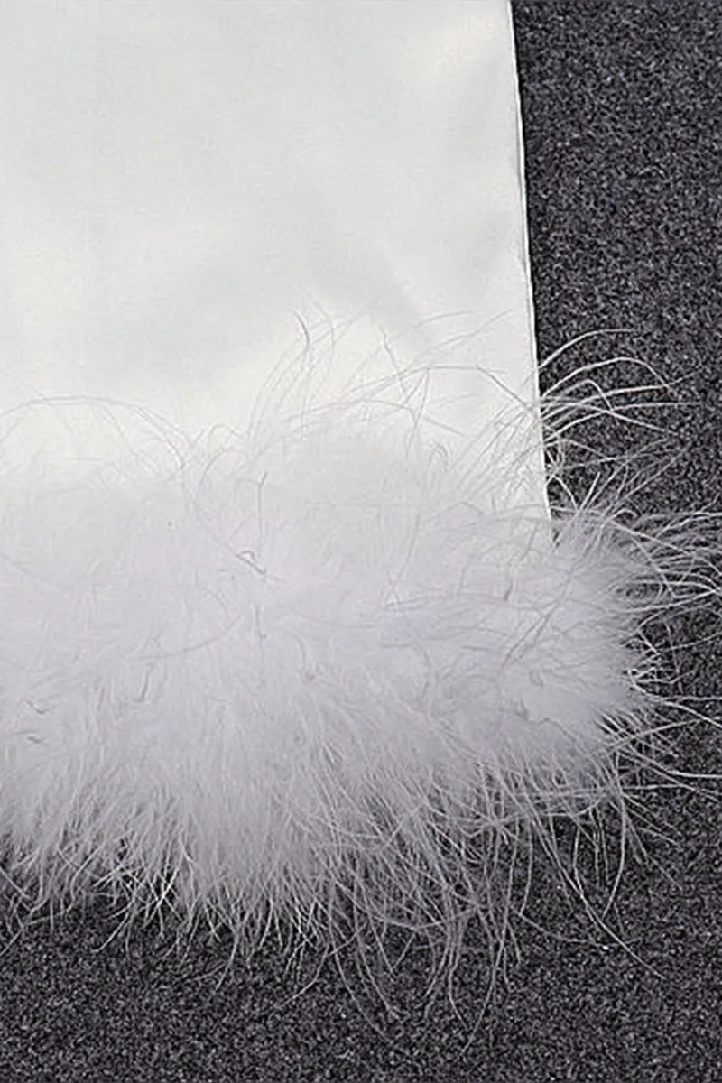 HBS1157 Luxe Feathered Satin Dress