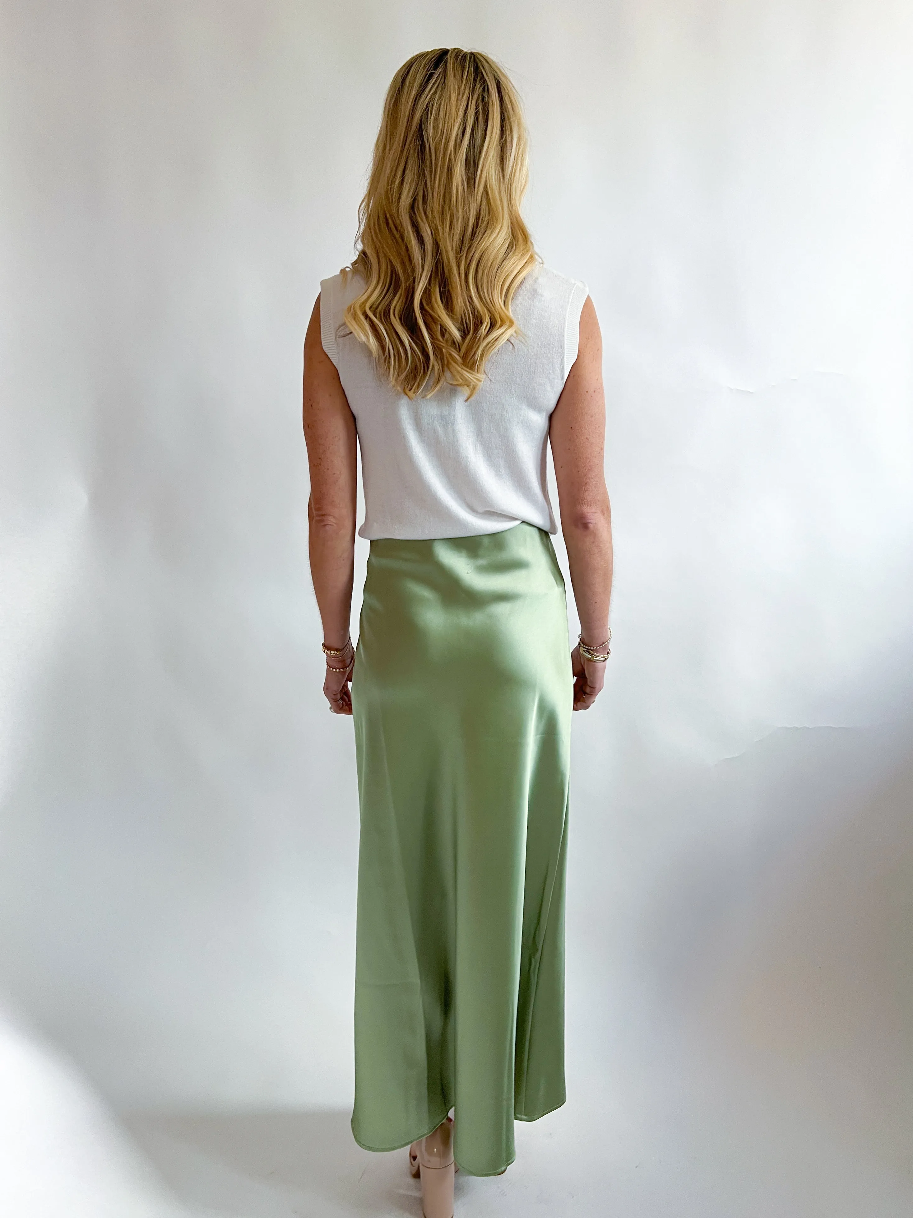 High Class Satin Midi Skirt