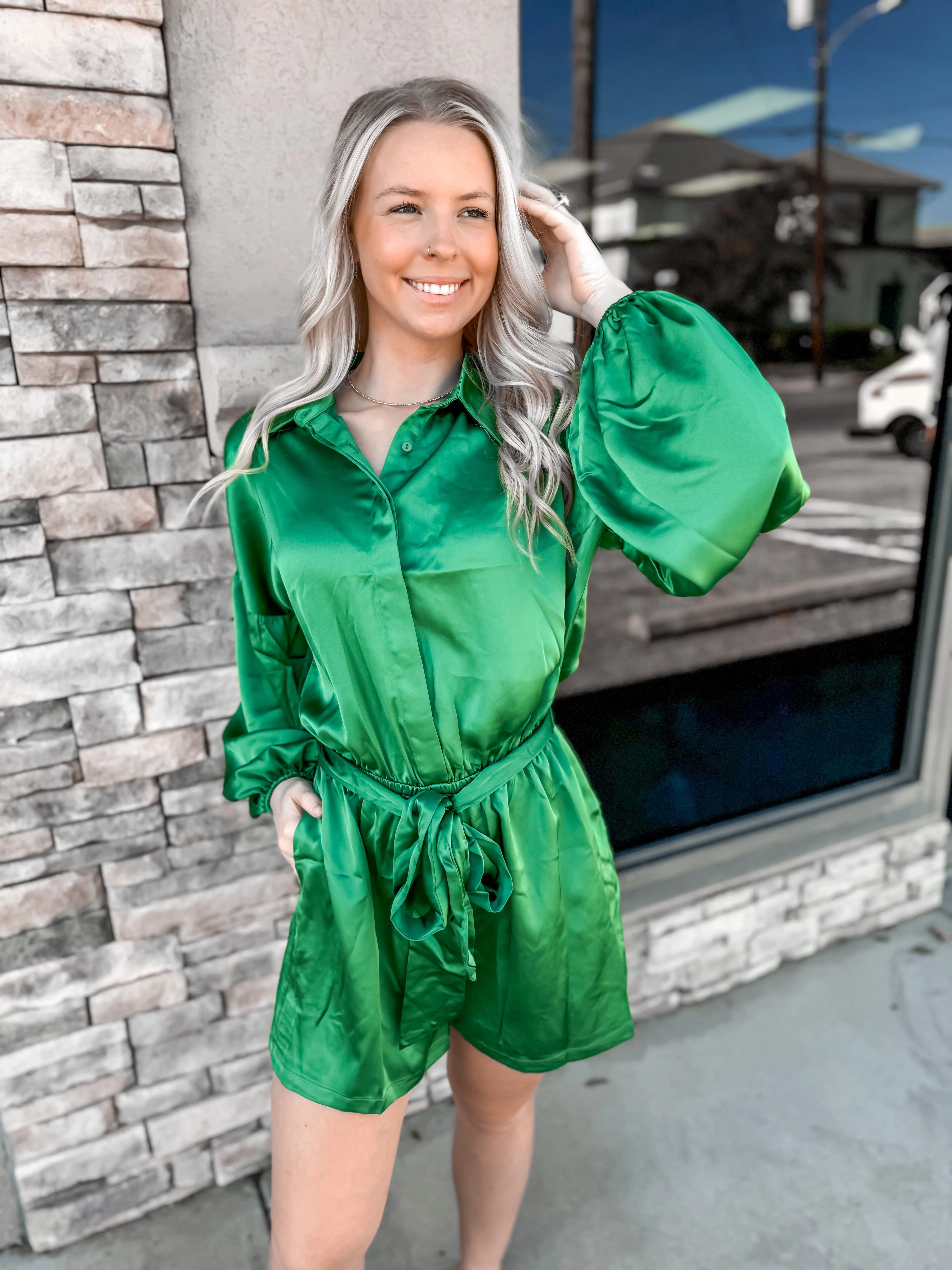 High Confidence Satin Romper