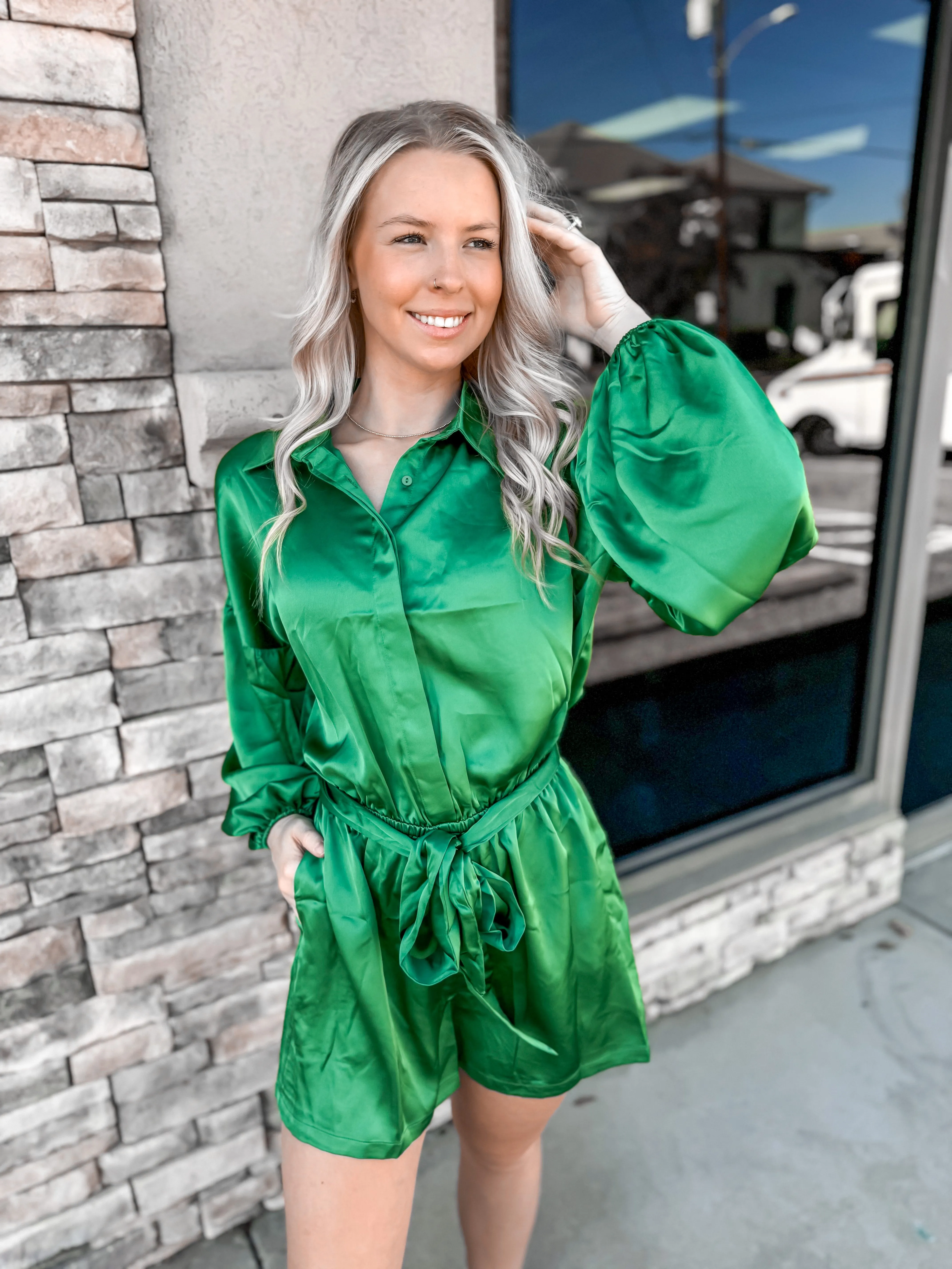 High Confidence Satin Romper