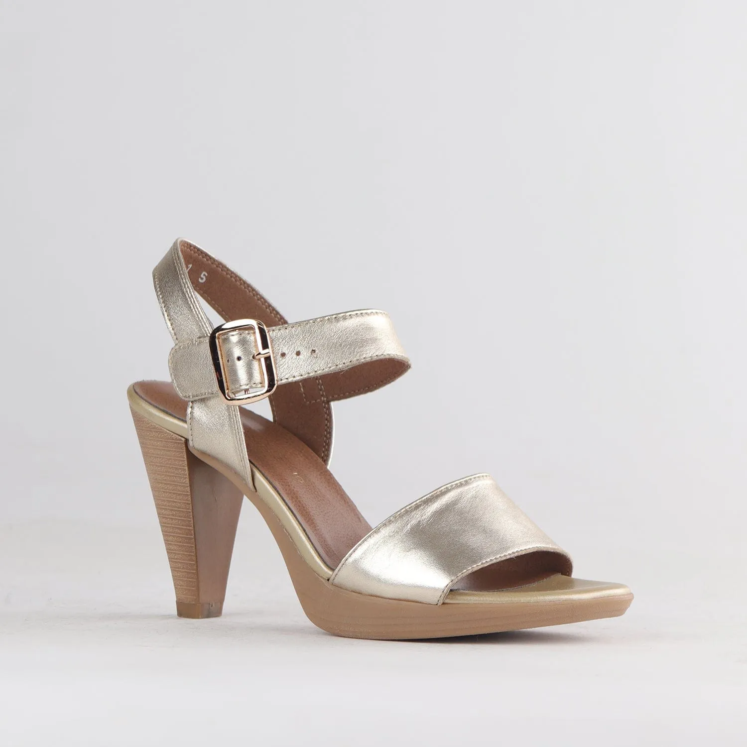 High heel Slingback Sandals in Gold Multi - 12511