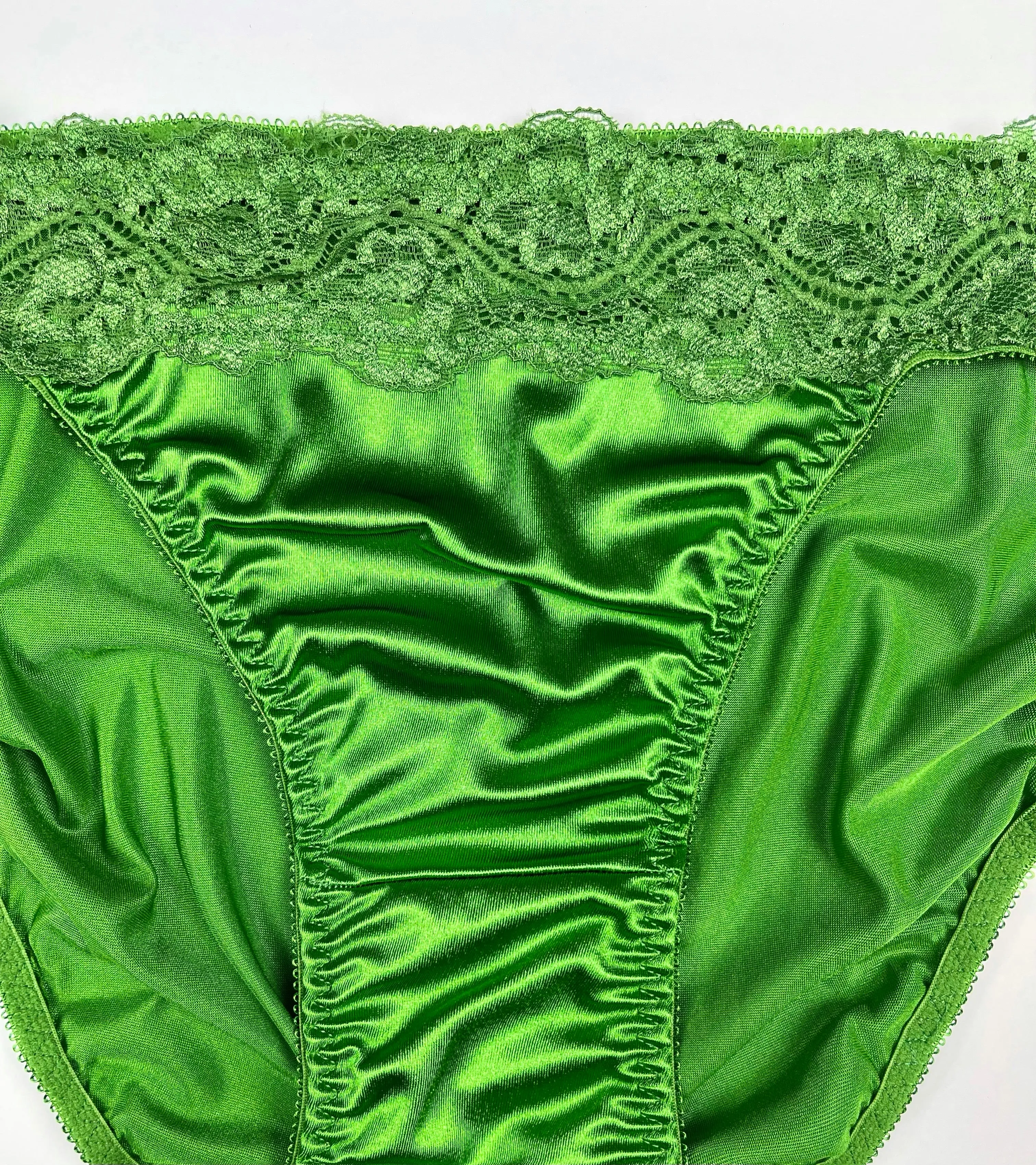 High Leg Satin and Lace Panty