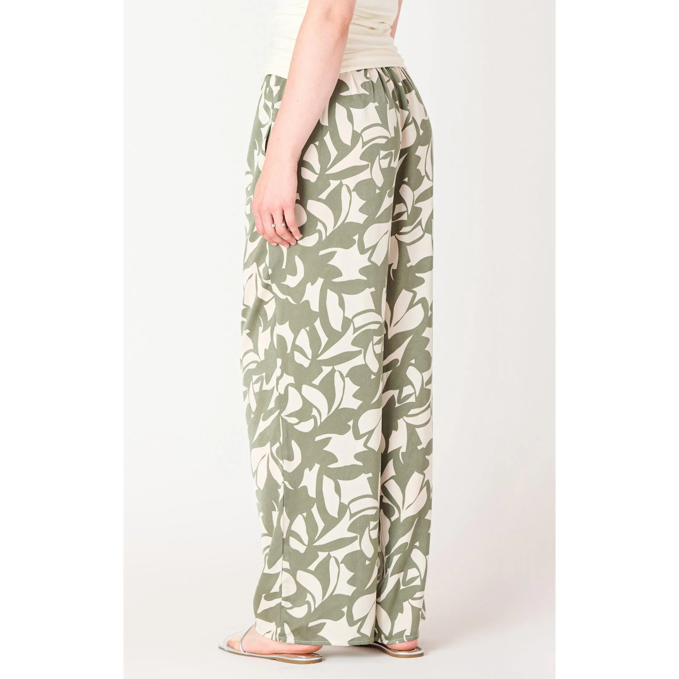 HIGH WAIST WIDE LEG SATIN PANT
