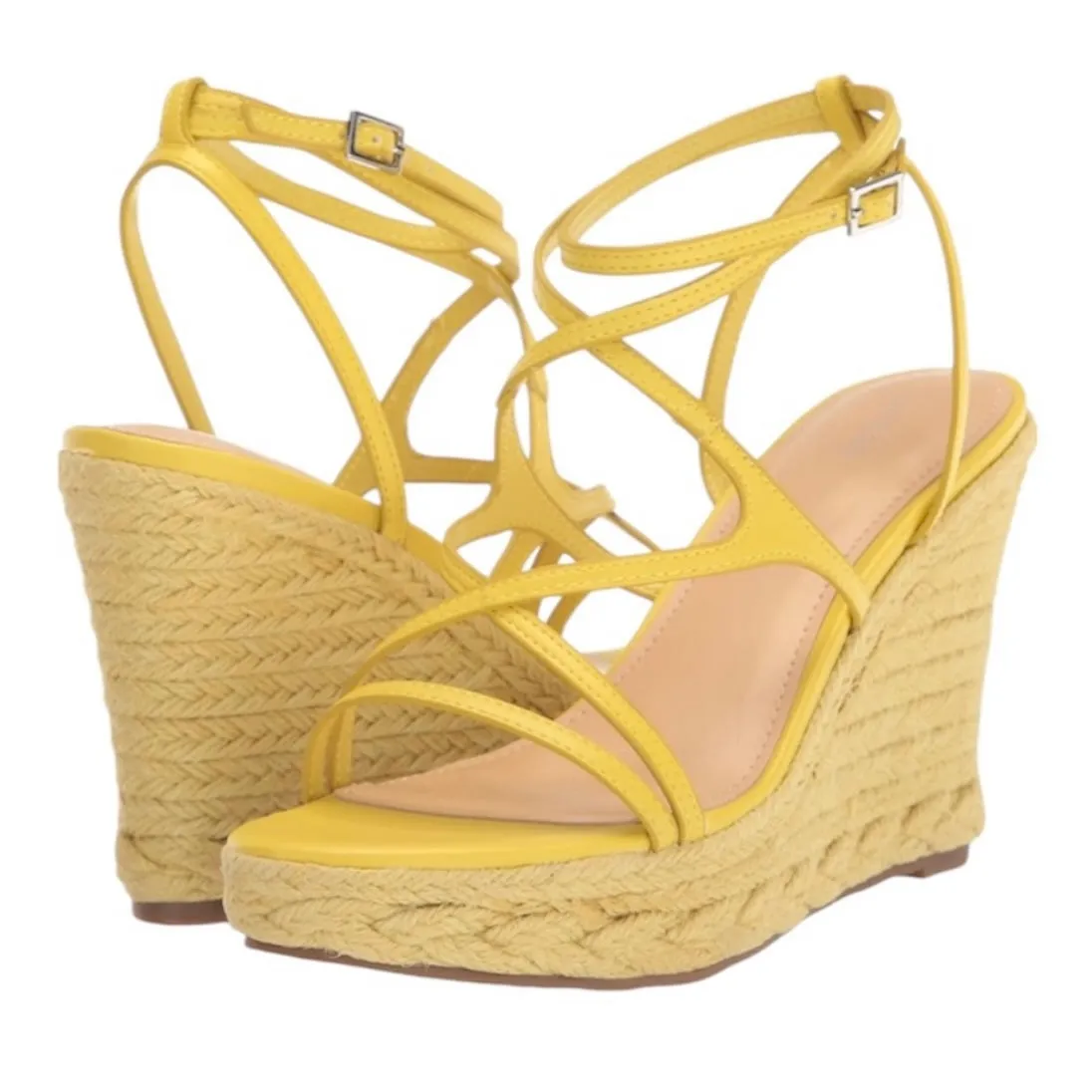 HIRANI Strappy Espadrille Wedges Sandals Platform