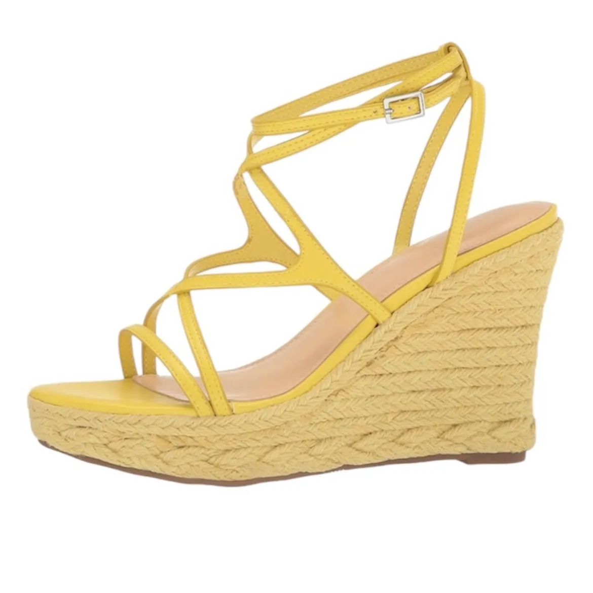 HIRANI Strappy Espadrille Wedges Sandals Platform
