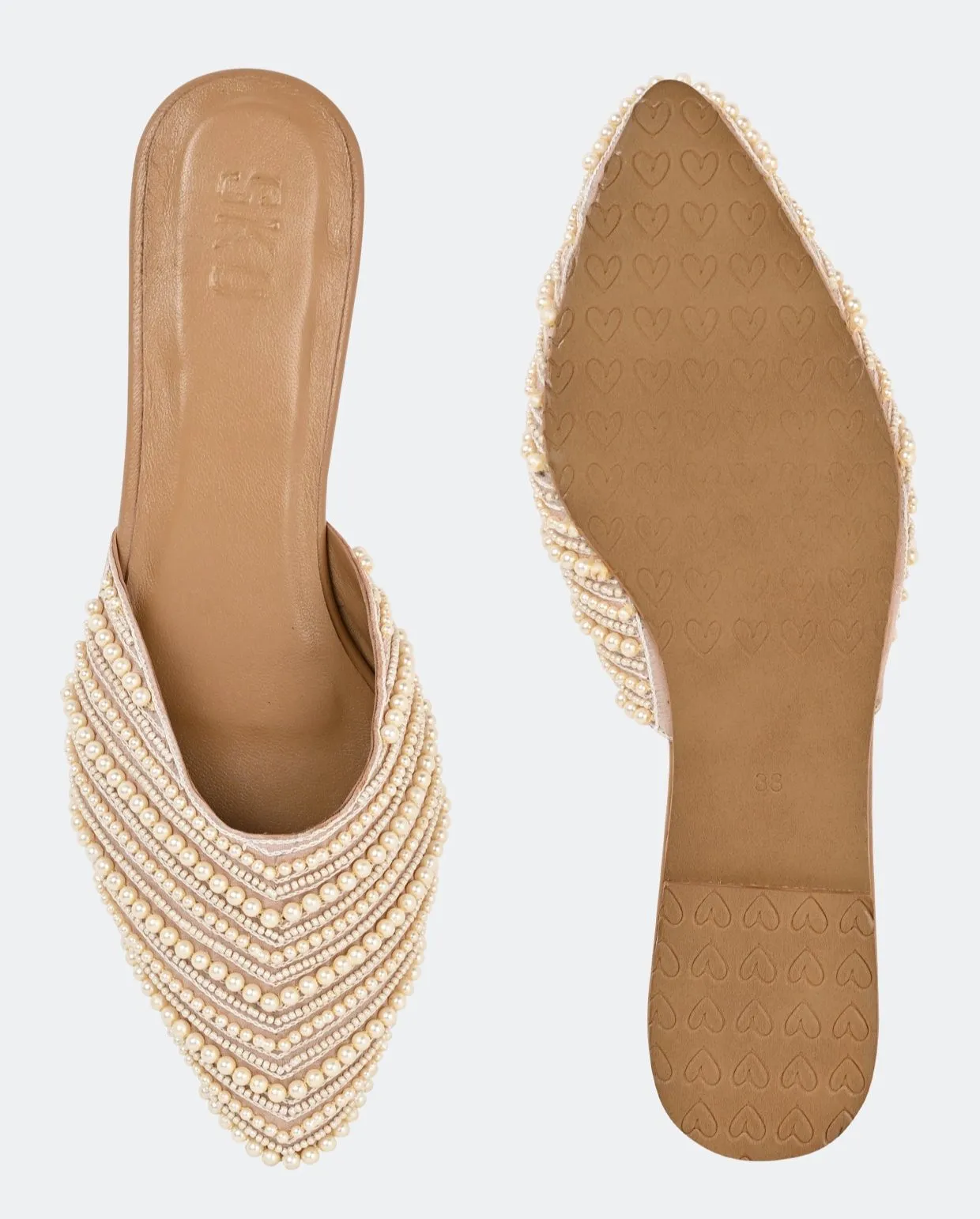 Inci Nude Flat Sandals For Women