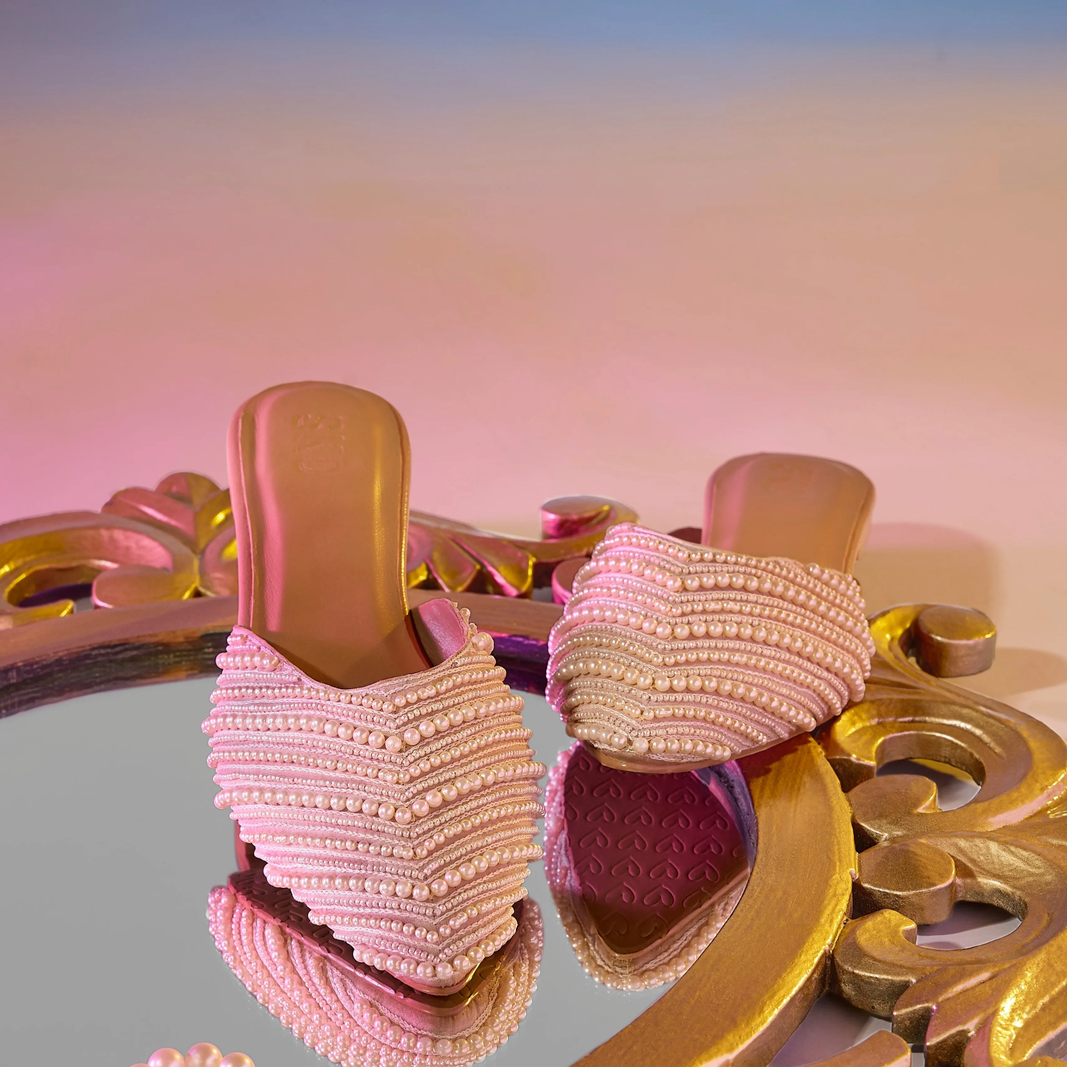 Inci Nude Flat Sandals For Women