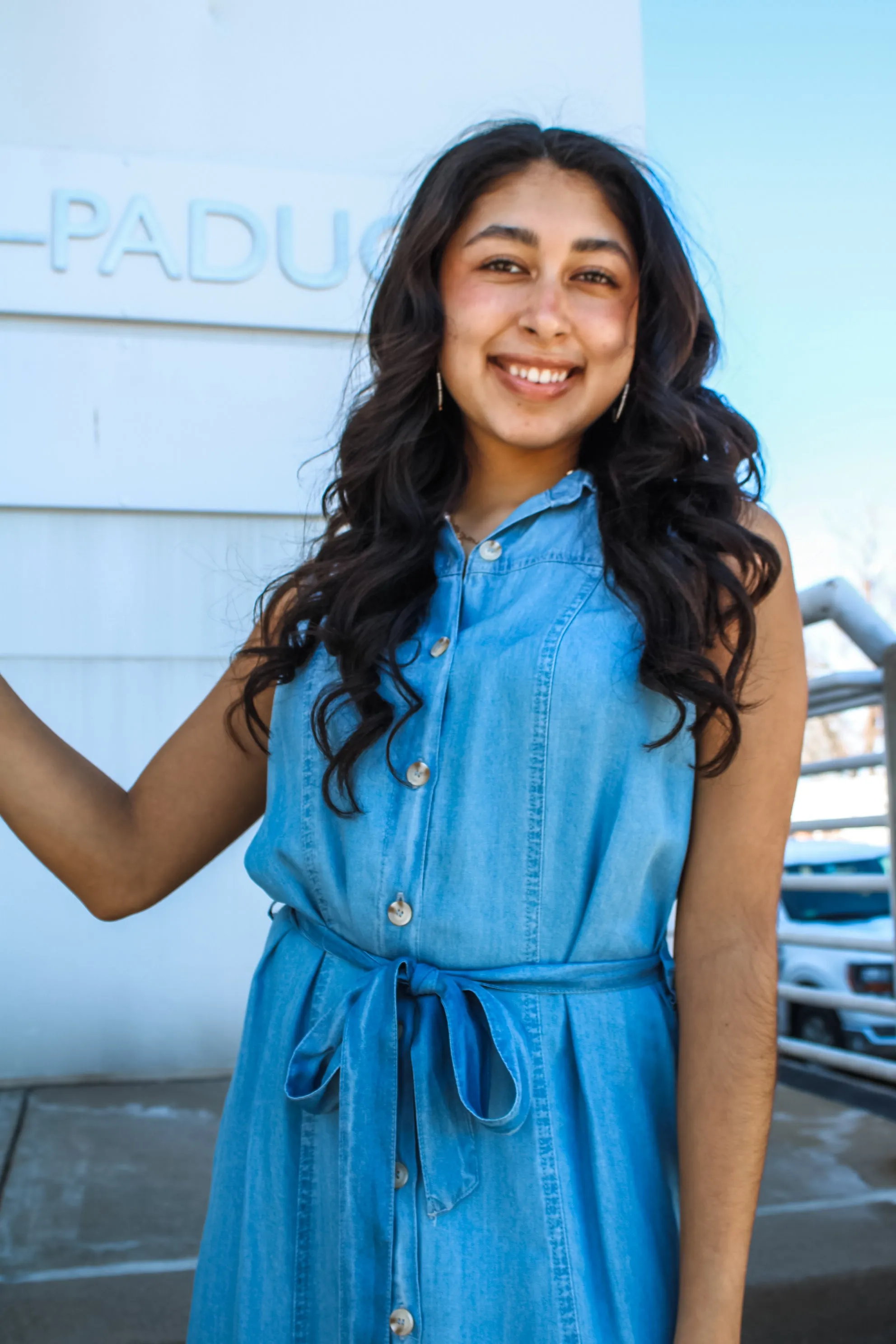 Indie Button Front Dress • Denim