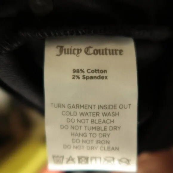 Juicy Couture Velvet Stiletto Jeans True Black High Rise Skinny Split Women's 30