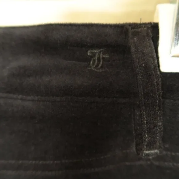 Juicy Couture Velvet Stiletto Jeans True Black High Rise Skinny Split Women's 30