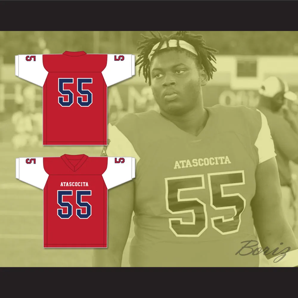 Kenyon Green 55 Atascocita High School Eagles Red Football Jersey 1