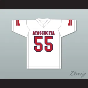 Kenyon Green 55 Atascocita High School Eagles White Football Jersey 1