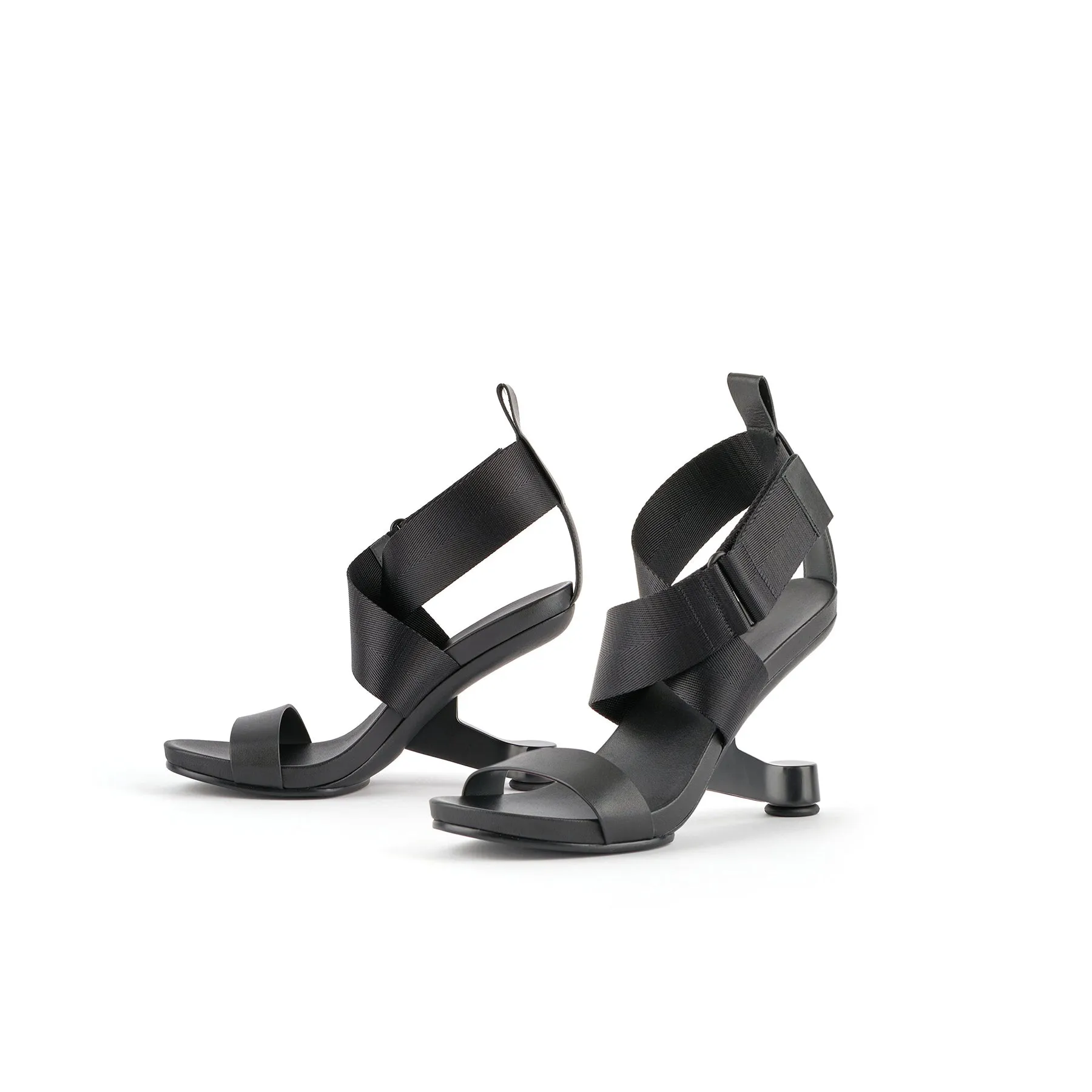 Kori Cross Strap Open Toe Heeled Sandal- Black