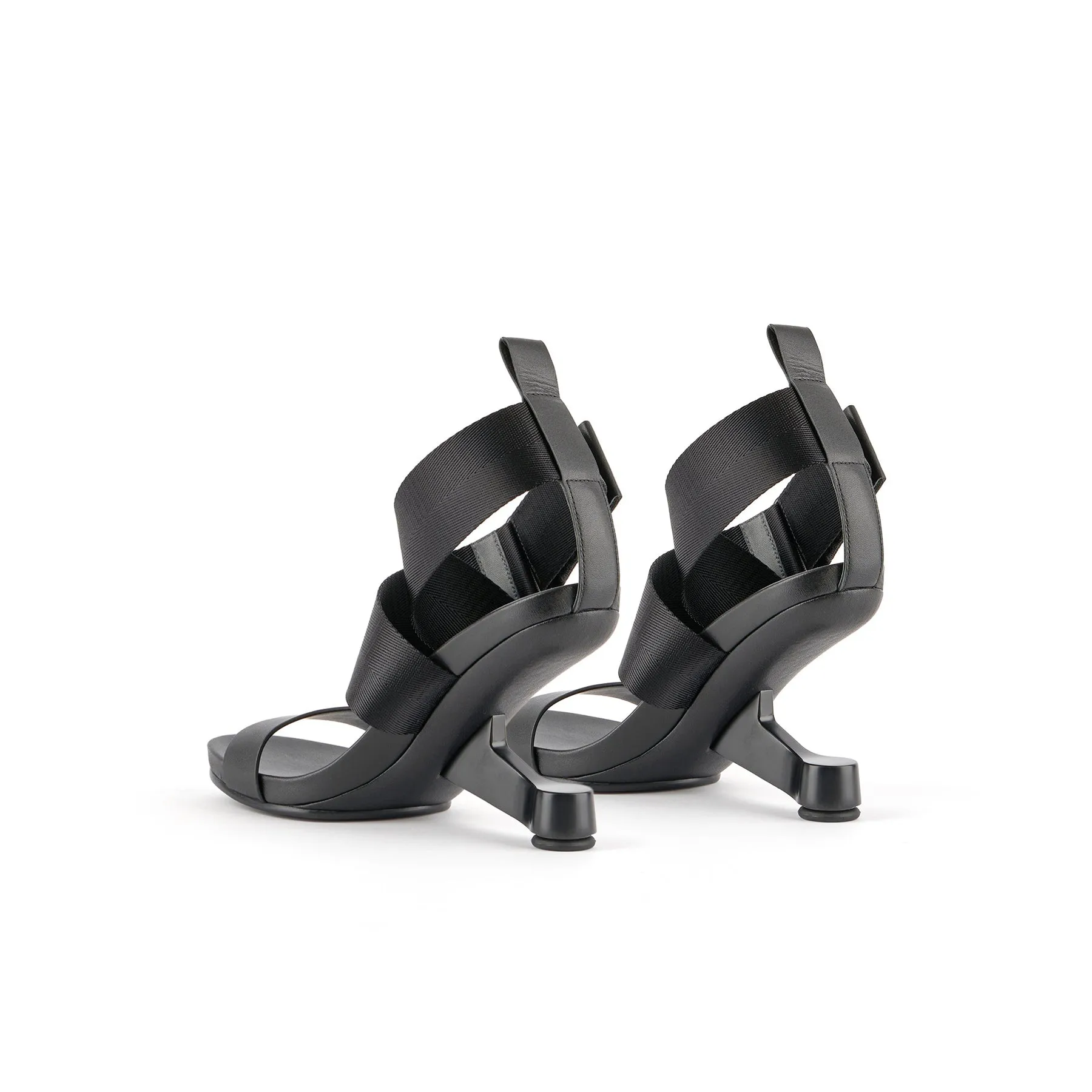 Kori Cross Strap Open Toe Heeled Sandal- Black