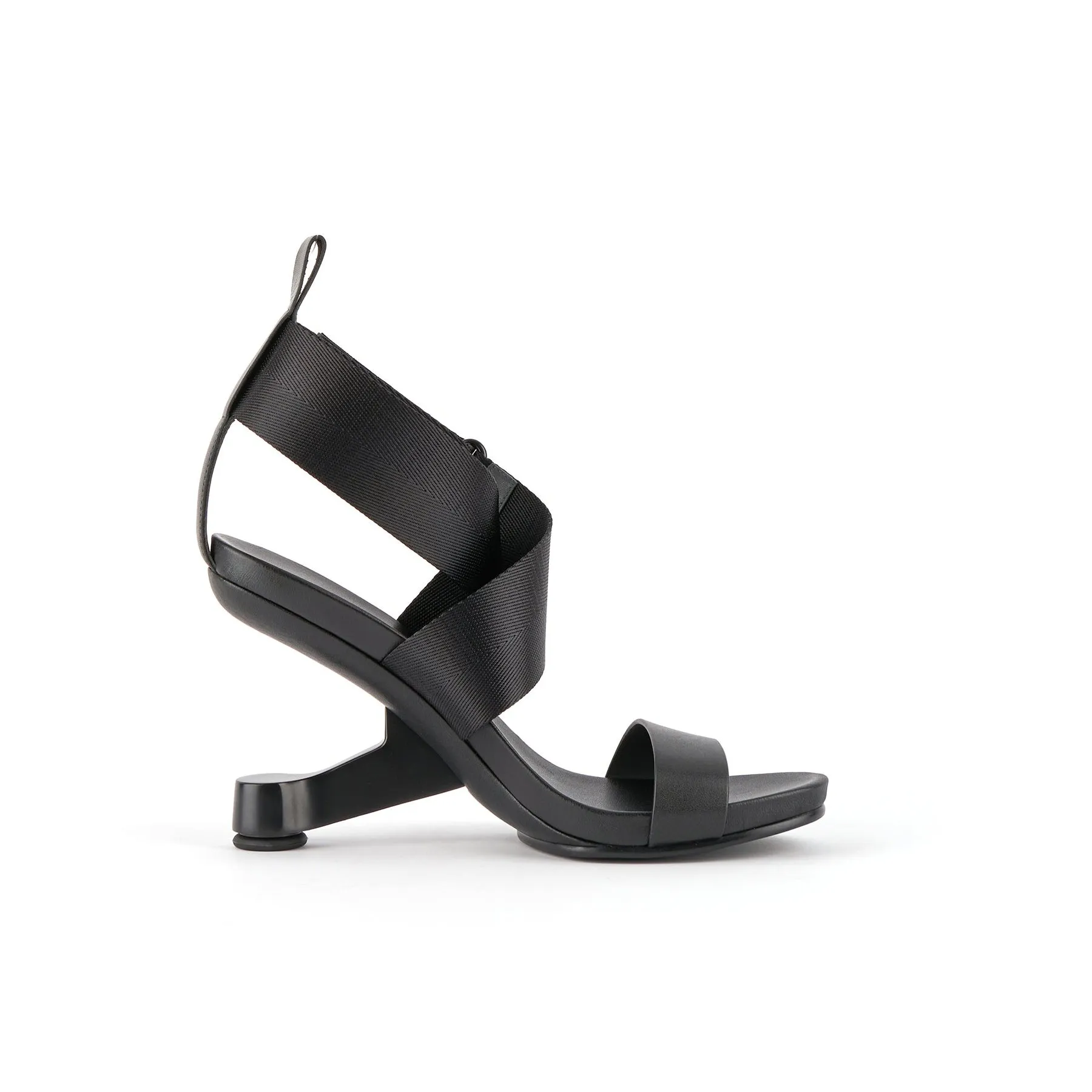Kori Cross Strap Open Toe Heeled Sandal- Black
