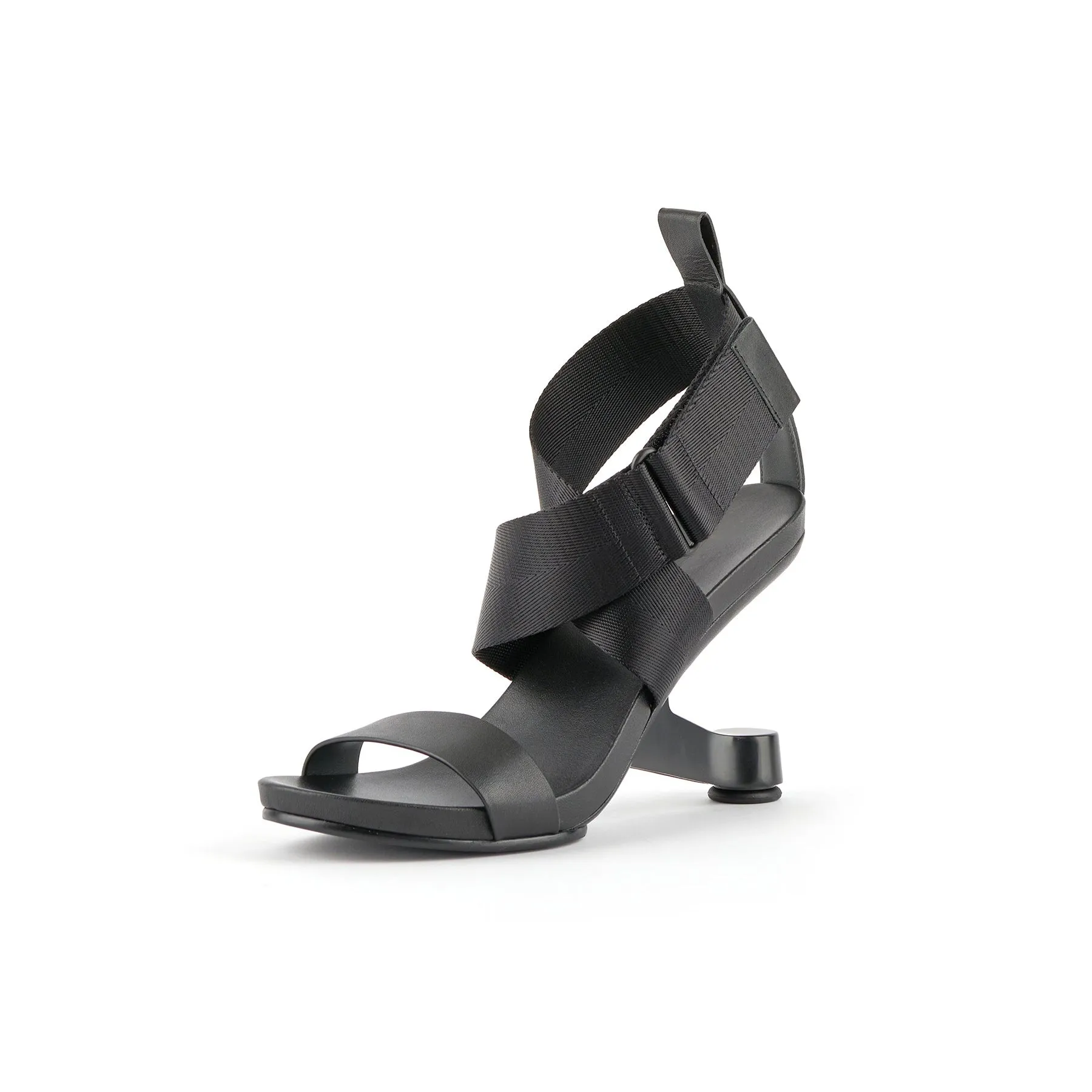 Kori Cross Strap Open Toe Heeled Sandal- Black