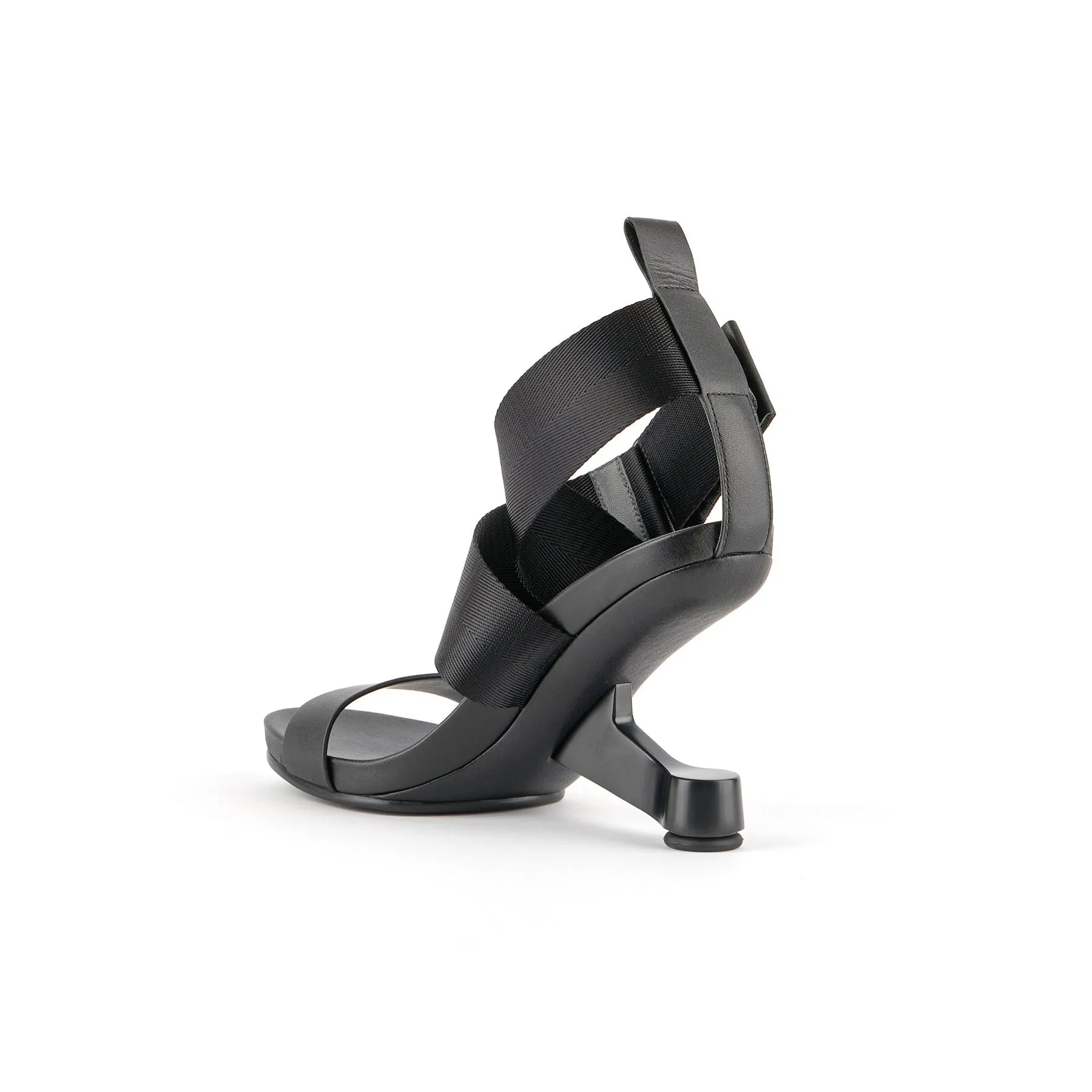 Kori Cross Strap Open Toe Heeled Sandal- Black