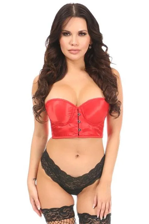 Lavish Red Satin Underwire Short Bustier