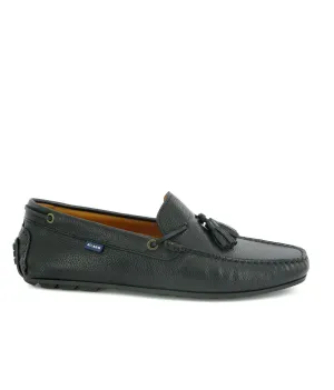 Loafers City com borlas - pele gravada preta
