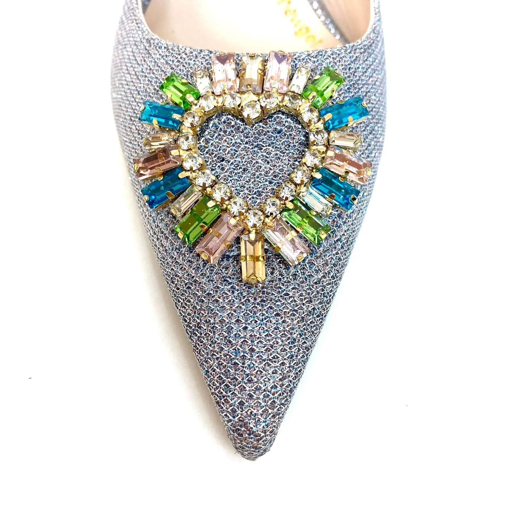 Lodi Eloni Sling Back Stiletto Shoes - Silver