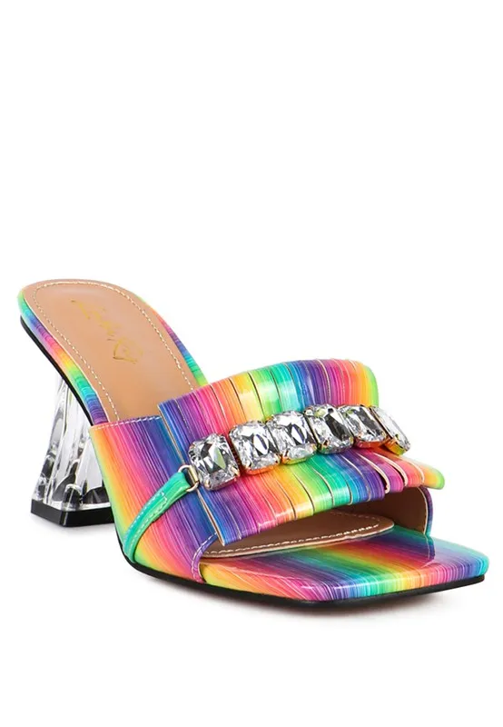 London Rag Fantasy Clear Heel Jewel Sandals