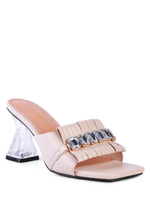 London Rag Fantasy Clear Heel Jewel Sandals