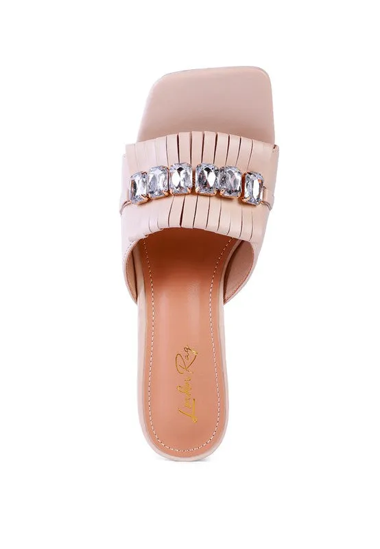 London Rag Fantasy Clear Heel Jewel Sandals