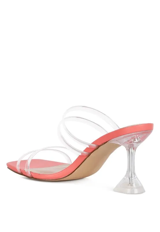London Rag Nightfall 2.9" Clear Spool Heeled Sandal