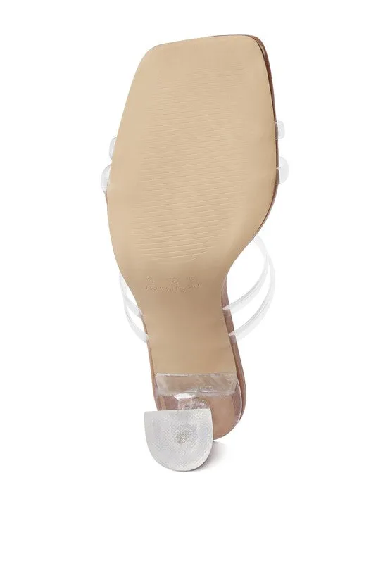 London Rag Nightfall 2.9" Clear Spool Heeled Sandal