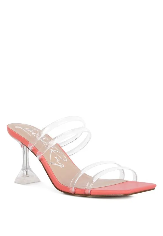London Rag Nightfall 2.9" Clear Spool Heeled Sandal