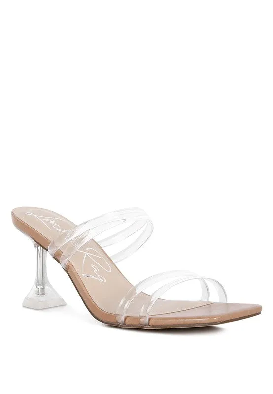 London Rag Nightfall 2.9" Clear Spool Heeled Sandal