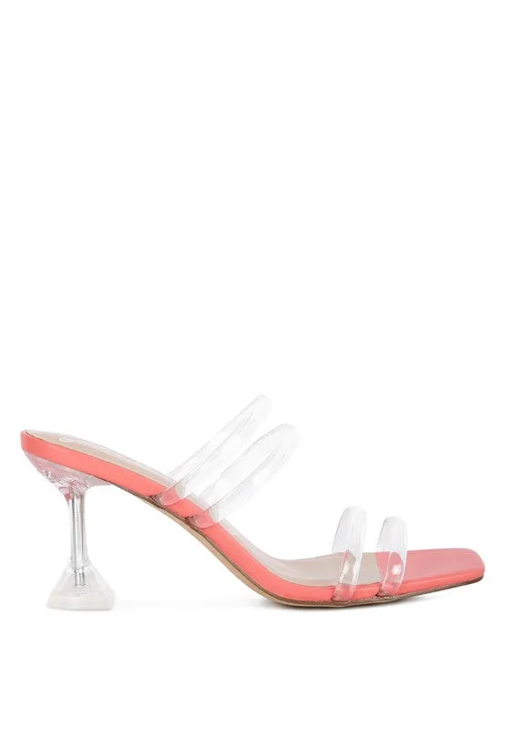 London Rag Nightfall 2.9" Clear Spool Heeled Sandal