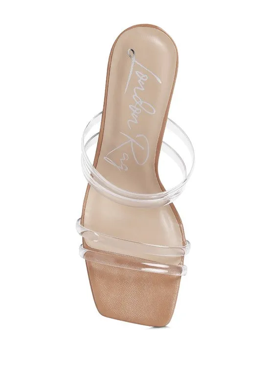 London Rag Nightfall 2.9" Clear Spool Heeled Sandal
