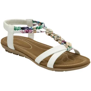 Lotus Claribel White Sandals