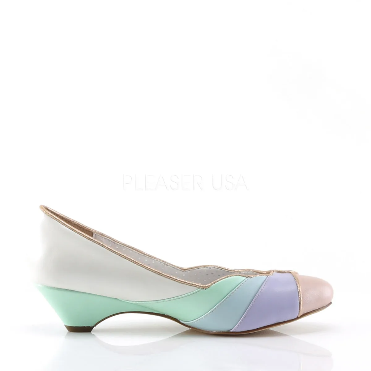 LULU-05  Whit-Mint Multi Faux Leather