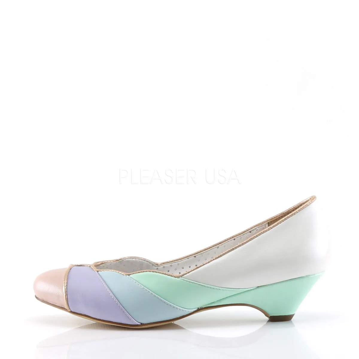 LULU-05  Whit-Mint Multi Faux Leather