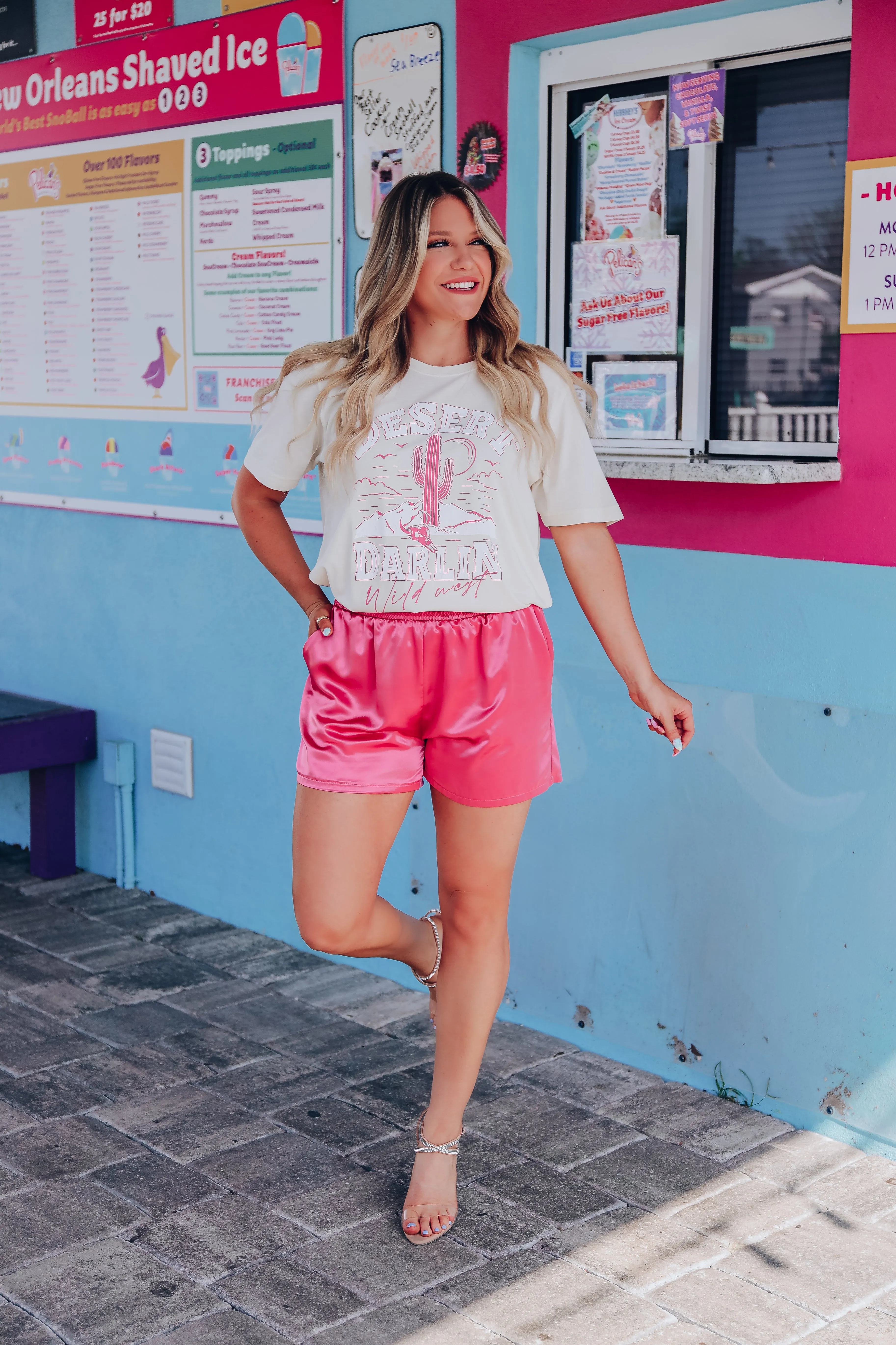 Lux Satin Pocketed Shorts - Rose Pink