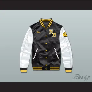 Mac N.Hale High School Black/ White Varsity Letterman Satin Bomber Jacket