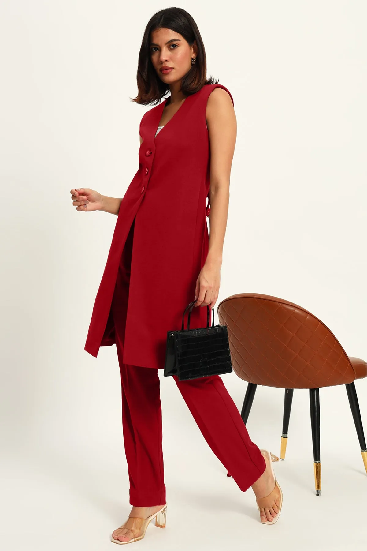 Majestic Longline Blazer Duo, Red