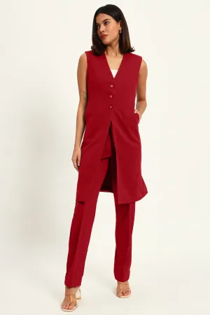 Majestic Longline Blazer Duo, Red