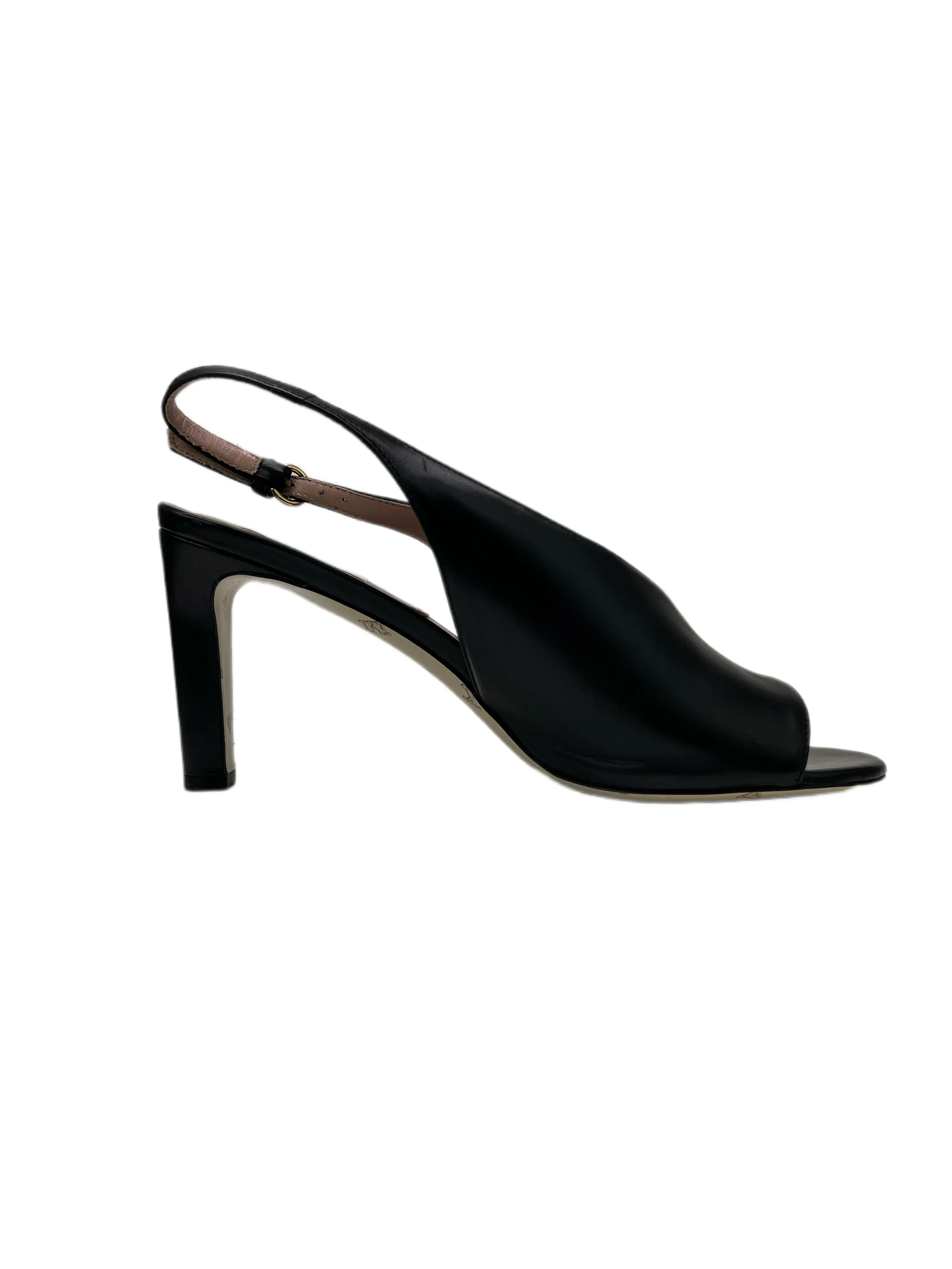 Max Mara Women's Black Pecora Slingback Heeled Sandals Size 7 NWB