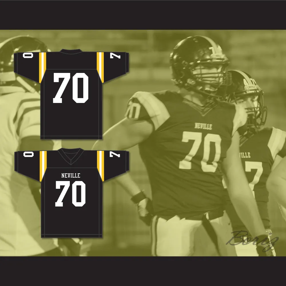Max Mitchell 70 Neville High School Tigers Black Football Jersey 1