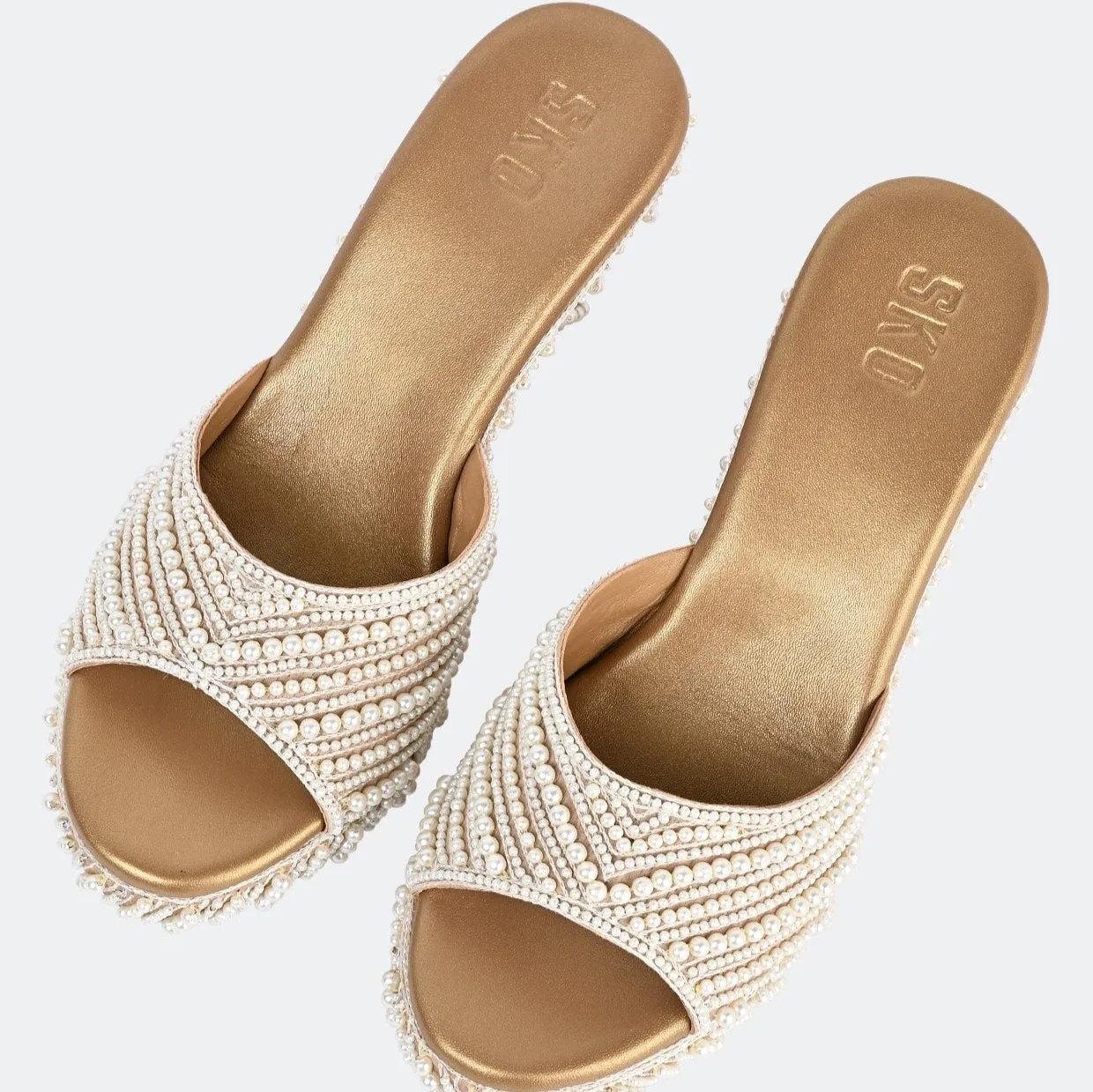 Merjen Gold Wedges For Women