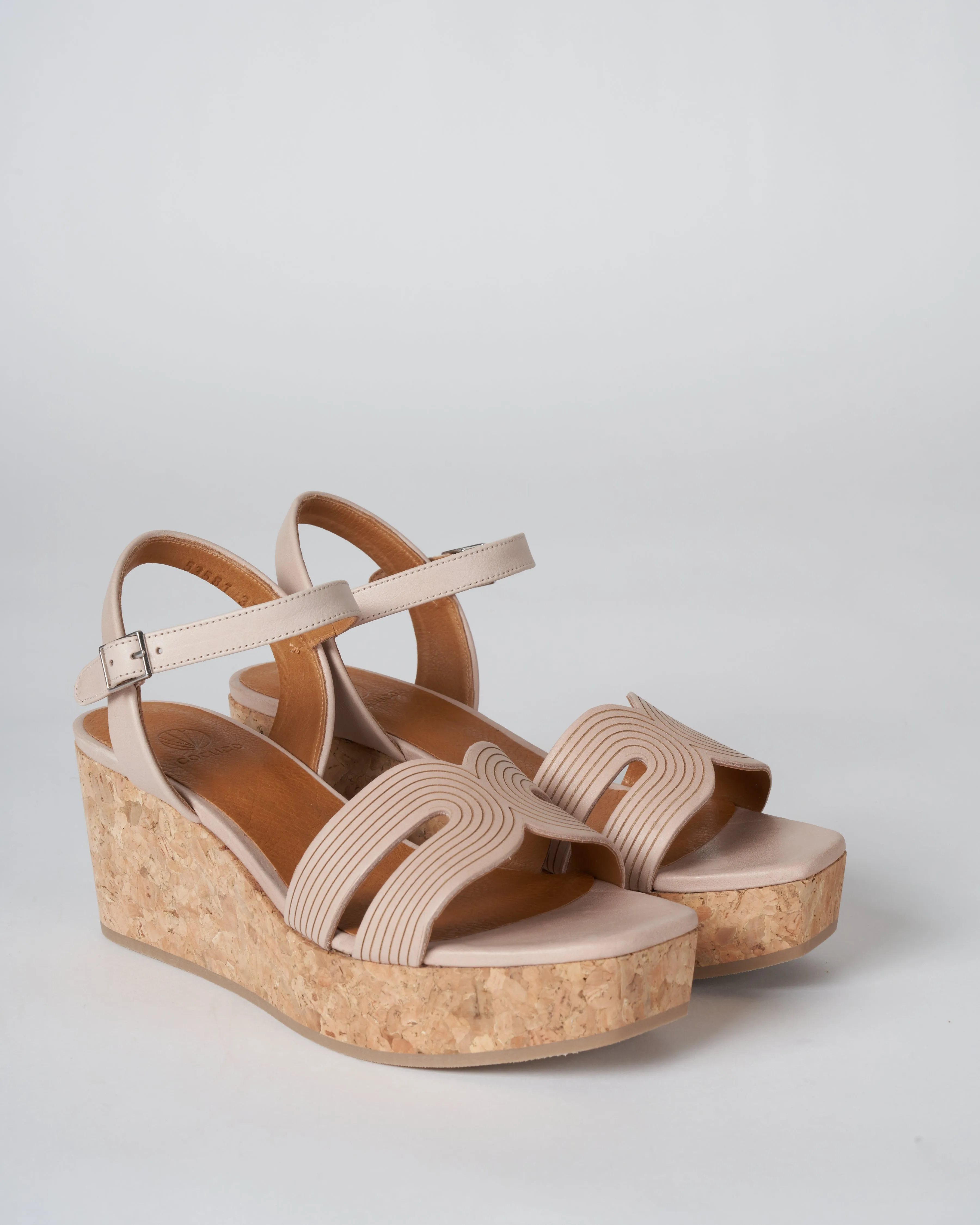midwood wedge - talco bone - cork naturel