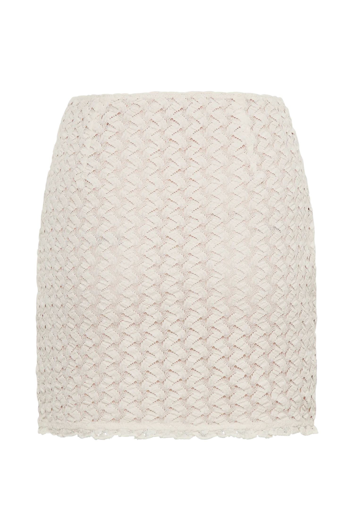 Morgan Mesh And Lace Mini Skirt - Ivory