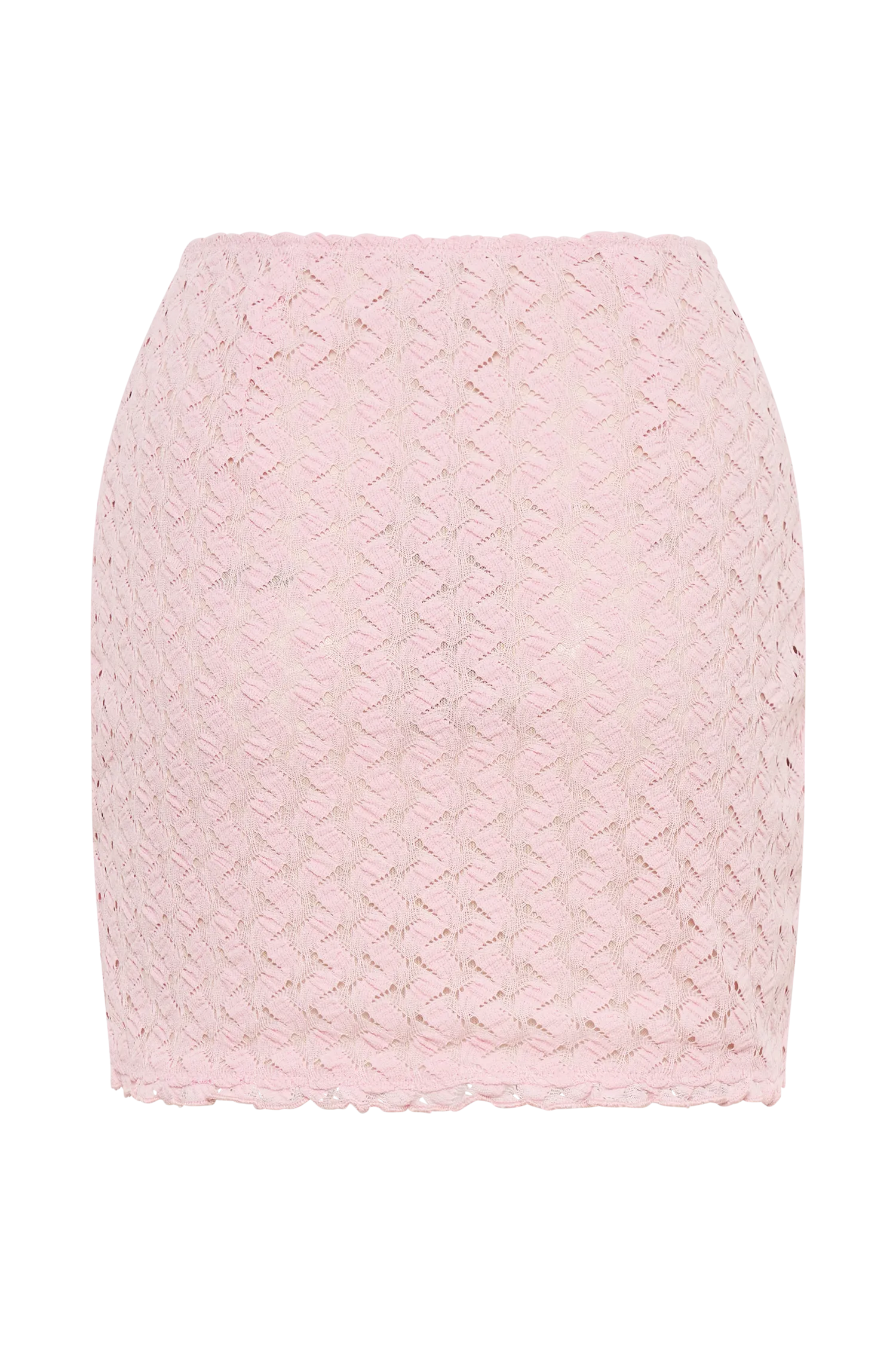 Morgan Mesh And Lace Mini Skirt - Powder Pink